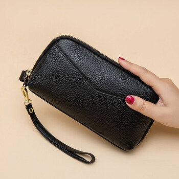 Gioio japan imported quality first layer cowhide handbag women's bag 2026 new long wallet for women large capacity ladies hand black first layer cowhide