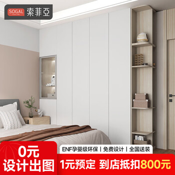 Sophia wardrobe 22 whole house customized package modern simple master bedroom overall large wardrobe cloakroom customized gold