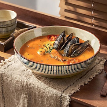 Jiwu forest pickled fish large basin bowl household large soup basin soup bowl boiled fish slices maoxuewang special bowl 12 inches