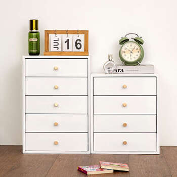 Yusenyi desktop storage box drawer-type product organizing box home sundries storage rack office file cabinet three-layer white