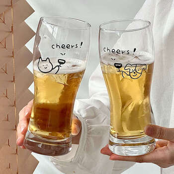 Yusenyi 225 new original beer cup large capacity glass with craft beer cup juice water cup cheers repair cat 460ml