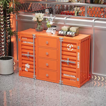 Fantasy industrial style cabinet sideboard preparation table personalized creative bucket cabinet retro container cabinet storage storage cabinet supports customized colors lg size