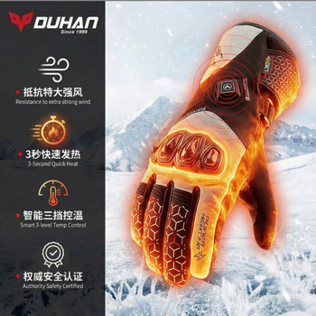 Duhan motorcycle electric heated cycling gloves carbon fiber winter warmth waterproof tpu anti-slip touch screen cycling gloves for men and women