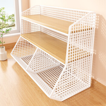 Fantasy desktop storage rack snack storage rack kitchen table countertop multifunctional organizing sideboard water cup layered box black large walnut board double compartment