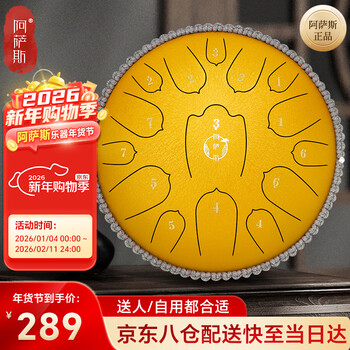 Assas ethereal drum 15-tone small 13-inch steel tongue drum for adults and children, birthday gift lotus model-gilt diamond