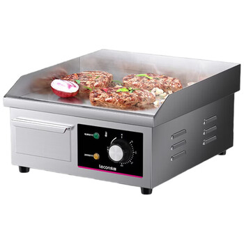 Lecon electric griddle for commercial use, cold noodle iron plate squid grilling equipment, fried steak, egg and cake filling, hand cake machine, chrome plating, not easy to stick and not easy to blacken, lc-dk-818bdg