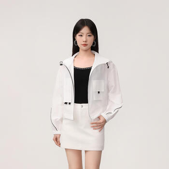 Amass/amass new light luxury casual style jacket versatile loose slim hooded light jacket 540165 white 1 one size fits all