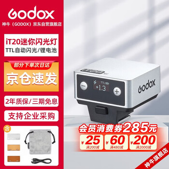 Godox it20 mini flash small hot shoe interface camera top flash small square convenient outdoor shooting portrait digital mirrorless silver canon version