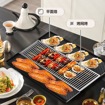 Brangdy smokeless non-stick die-cast aluminum baking pan with baking pan 40*40cm non-stick baking pan with one piece