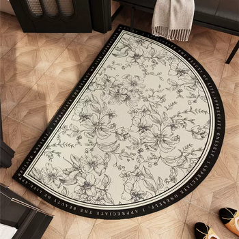 Yusenyi leather entry french-style antique entrance door floor mat entrance foot mat high-end entrance door mat rubbed with earth senman semi-circle 60cmx90cm (leather)