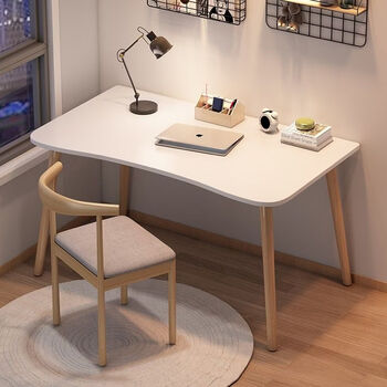 Fantasy girls bedroom computer desk study desk house workbench office desk desk and chair combination 15mm thickened ecological board + 80x40 warm white 1x1x1cm