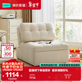 Lin's home small apartment living room fabric single sofa 2025 new retractable dual-purpose folding bed tbs292