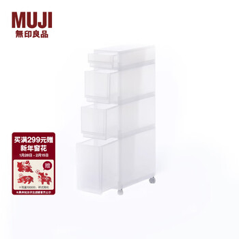 Muji polypropylene storage box with pulleys organizer box kgf89a6s storage box -2 colorless 18*40*83cm