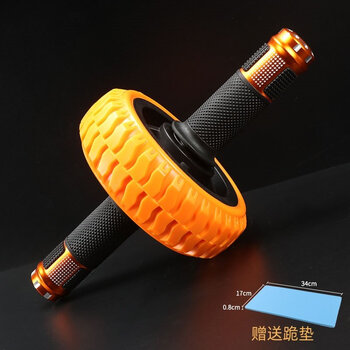 Zailu solid abdominal wheel, high load-bearing, non-rebound, non-slip, household abdominal wheel for sports, slim belly, silent and comes with a kneeling pad. solid orange single-wheeled abdominal wheel, comes with a kneeling pad (diameter 15cm)
