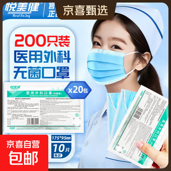 Sterile medical surgical disposable mask dust-proof virus three-layer adult sterile mask formal registration sterilization grade medical surgical mask 20 packs 200 pieces