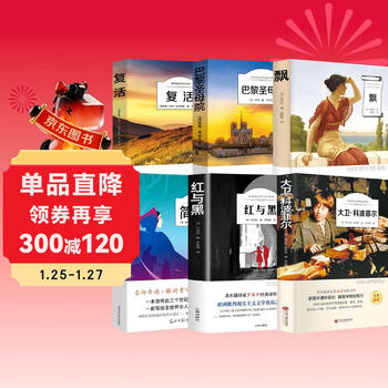 A total of 6 volumes of world famous novels resurrection + gone with the wind + notre dame de paris + jane eyre + the red and the black + david copperfield. classic novels of world literature must-read for middle school students and extracurricular reading for junior high school students.