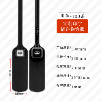 Junyue plastic lead seal disposable label tie customization logistics seal anti-counterfeiting anti-tampering anti-theft buckle container seal tag hanging tag coal mine oil tank container truck sealing anti-tampering buckle 300s 300mm-black 100 pieces