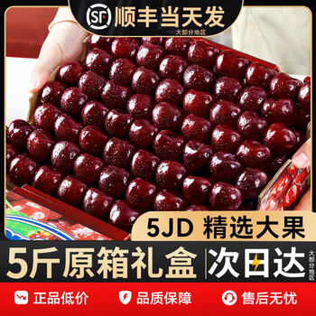 Sf express 4j cherries 3j 5kg box of fresh fruit imported from chile santina cherries full box next day delivery 4.5kg (net weight) 5kg package big mac 4j single fruit 32-34mm