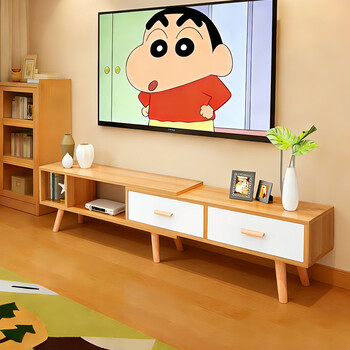 Shanshan wood art tv cabinet floor-standing modern simple retractable cabinet home living room coffee table combination small apartment storage cabinet 1