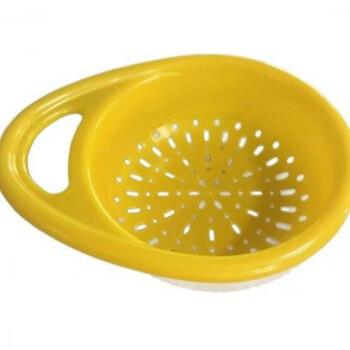 Tuojin double-layer handle drain basket home creative kitchen multi-functional separable fruit and vegetable cleaning drain basket yellow
