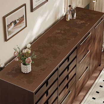 Yusenyi tablecloth, retro high-end sideboard table mat, tv cabinet, shoe countertop mat, tablecloth, ripple of heart + sideboard 30 160cm