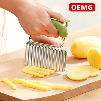Oemg high-end corrugated knife cutting artifact wolf tooth potato slicer wavy knife special knife for cutting wolf tooth potatoes corrugated knife-yellow
