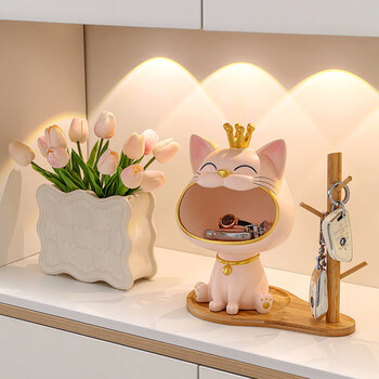 Fantasy key storage ornaments, door shoe cabinet, new house decorations, housewarming gifts, coin lucky cat tray storage