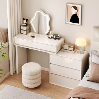 Saishan solid wood dressing table and chest of drawers small modern bedroom simple small apartment master bedroom dressing table and bedside table integrated 60cm small apartment first choice enf grade solid wood 0.8 table + 0.6m three drawer cabinet