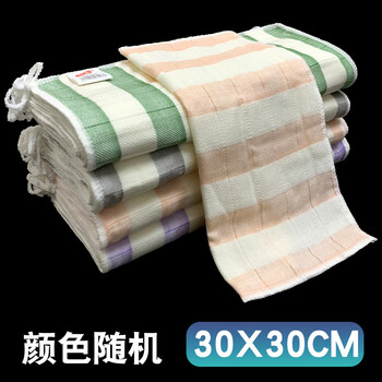 Lint-free dishcloth, kitchen special housework cleaning, non-stick oil linen cloth, korean fiber rag, bowl-shaping artifact, random color, 5 pieces, large stripes, 30*30