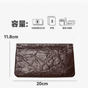 Coin purse women's 2025 new genuine leather long men's and women's 10,000-yuan banknote cash storage bag coin bag hand-grained cowhide - coffee can hold 100 banknotes