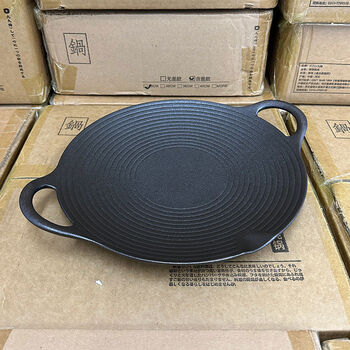 Pupan barbecue plate outdoor stove barbecue plate cast iron barbecue pot teppanyaki induction cooker grill pan 28cm barbecue plate
