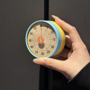 Timer kitchen timer alarm clock timer refrigerator sticker kitchen timer manual rotation reminder creative magnetic refrigerator decoration lemon orange magnetic + stand