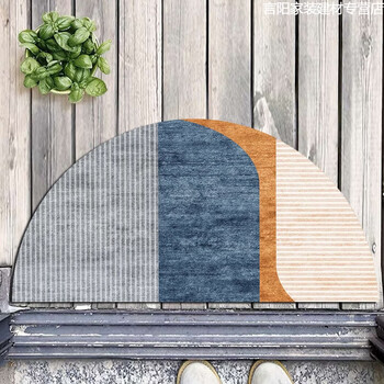 Yusen yixiang floor mat style bedroom bedside blanket living room entrance hall bathroom bathroom non-slip carpet semicircle + innovation 45x90cm (positive semicircle)