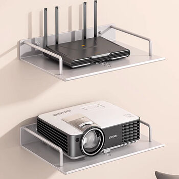 Fantasy tv set-top box bracket projector bracket wall-mounted router storage shelf punch ++ 26x24cm darkened black version