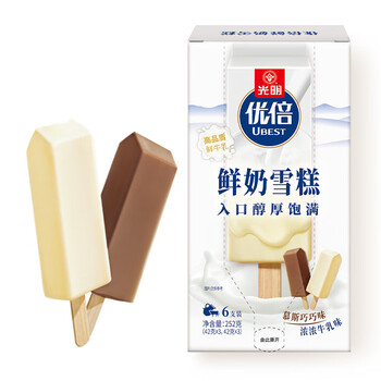 Guangming youbei fresh milk ice cream mousse qiaoqiao flavor & rich milk flavor 42g*6 pieces
