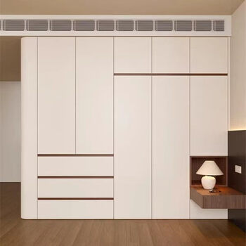 Nanjing whole house customization handle-free enf new wardrobe to the top segmented bedroom home modern simple wardrobe measurement prepayment installation with door and cabinet 1 square meter