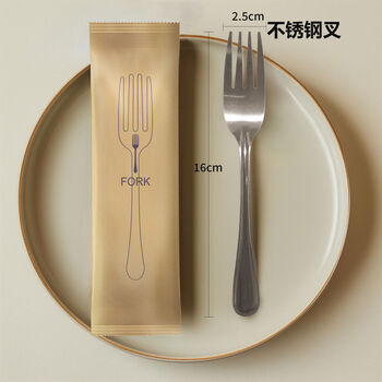 Miaopule biodegradable disposable knife and fork set meal steak cutlery individually packed mooncake takeaway stainless steel fork 500 sets