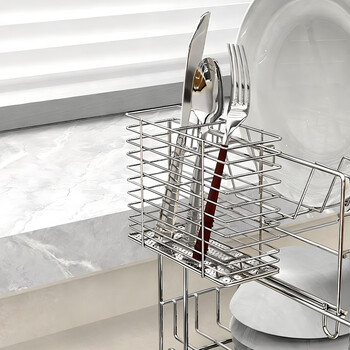 Spence chopstick cage hanging chopstick barrel drain chopstick cage for knife, fork and spoon tableware storage rack dishwasher chopstick basket mildew-proof hanging chopstick cage/stainless steel