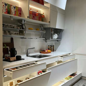 Yusenyi integrated kitchen cabinets, countertops, quartz stone stove, integrated kitchen cabinets, homemade 800 storage cabinets, japanese-style cabinets, 3-meter base cabinets + 1.5-meter base cabinets (including countertops + horse-riding drawers + kick drawers)