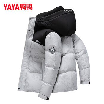 Duck duck couple down jacket men and women short 2025 winter new outdoor fashion versatile hooded warm and cold resistant jacket pg colorful white ye5b705883h s 165