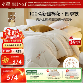 Mercury home textiles xinjiang cotton quilt 100% cotton quilt spring and autumn quilt single quilt core about 5.6 pounds 200x230cm