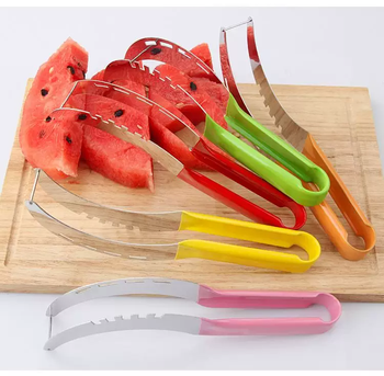 Yusenyi multifunctional watermelon slicer stainless steel mold slicing fruit divider special tool for cutting watermelon colored watermelon slicer 2 pack random colors