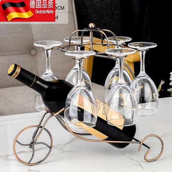 Tuojin crystal red wine glass set of 6 pieces including decanter, european style goblets, bronze chariot + 6 red wine glasses