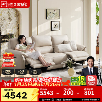 Cheers first class lazy little elephant smart chair leather electric living room sofa modern simple small apartment furniture 11323 cotton white-small three-seater dual electric-2.13m+pillow*shiped 2 years ago (please contact customer service for address details)