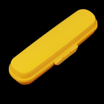 Yong huan chopsticks spoon lunch box children and students portable takeaway cutlery box eco-friendly pp flip-top empty storage box yellow