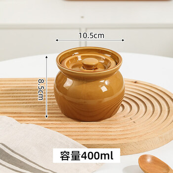 Miaopule earthenware stew pot water-proof red bird soup steamed egg stew pot with lid soup pot chinese shaxian snack ceramic simmering soup pot brown earthen pot 400 ml