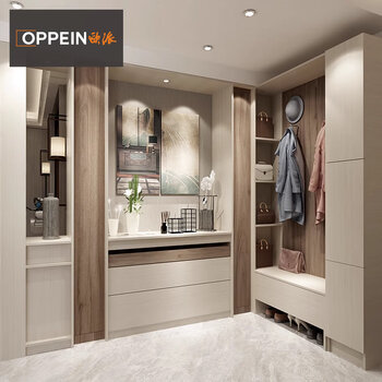 Oppein light luxury customized wardrobe enf grade solid wood particle board modern and simple cloakroom combination design customized prepayment, which can be deducted from the contract fee installation of door and cabinet x 0 square meters