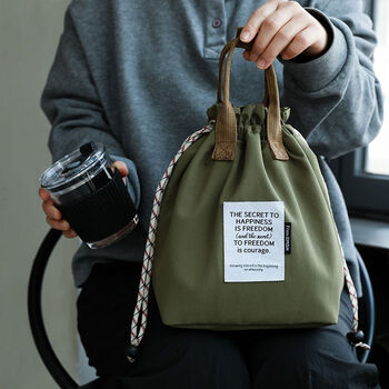 Nachari insulated lunch box bag lunch bag handbag men's and women's large capacity office worker commuting portable outing lunch pine green insulation and cold insulation