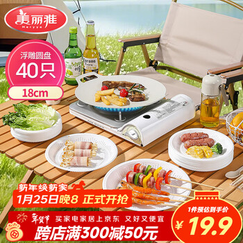 Meiya disposable dinner plate food grade 18cm*40 camping picnic fruit bbq cake dip bone plate