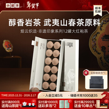 Small cans of tea gift box yanyun weaving intangible cultural heritage impression series 12 cans of dahongpao tea 4g*12 cans